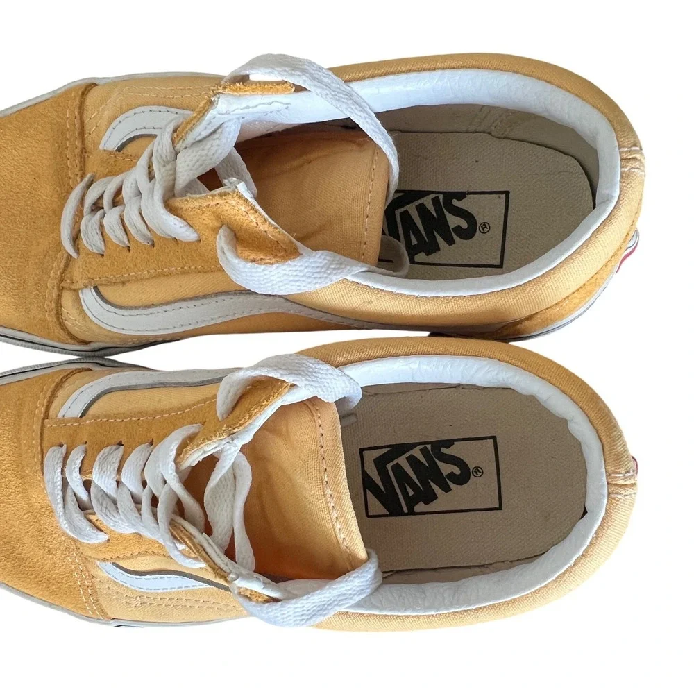 Vans Old Skool Ochre Yellow Suede Canvas Low Top Sneakers Womens 7.5 Mens 6.0